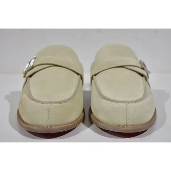 Christian Louboutin Muloman Flat Beige Suede Backless Slide Loafer Mule 42 9
